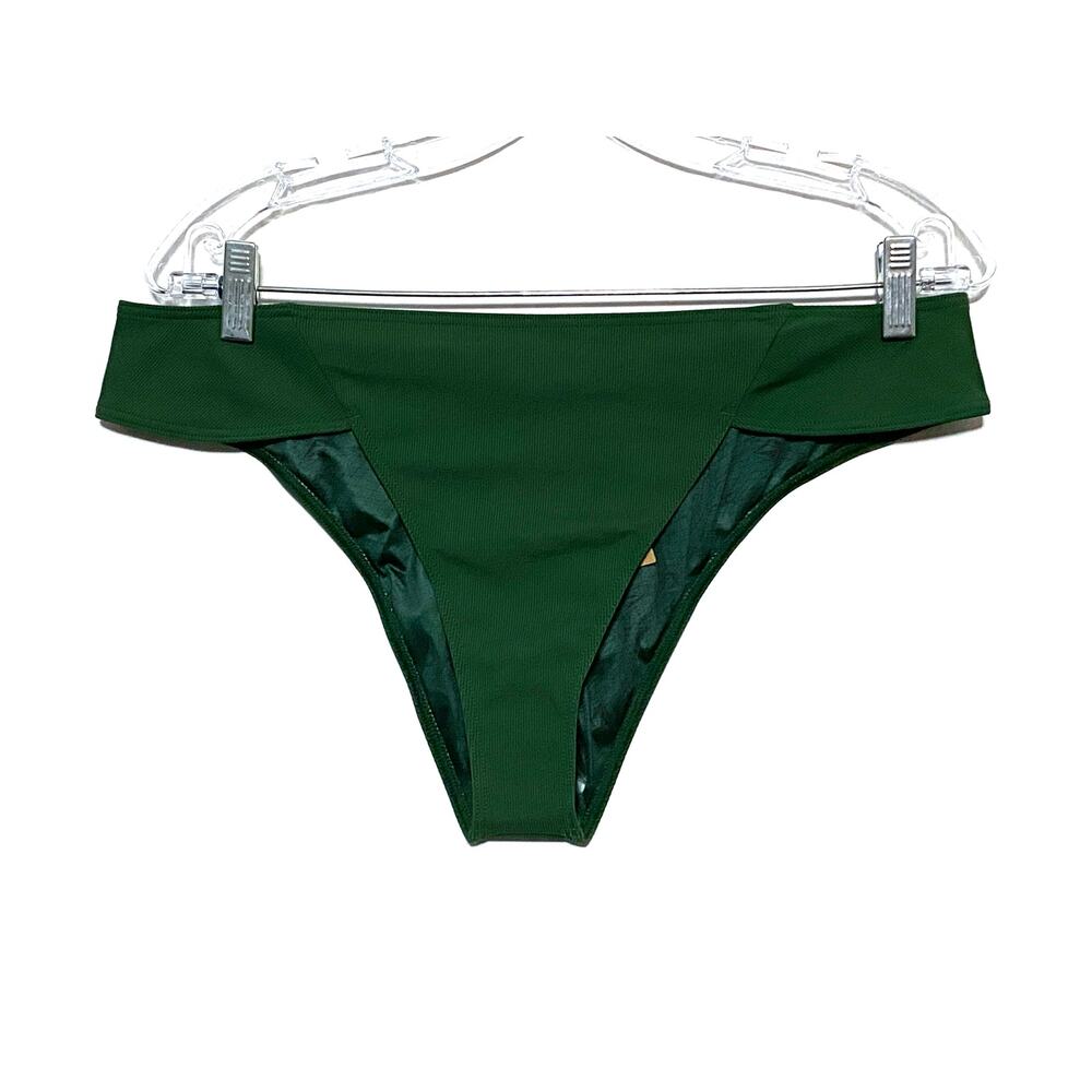 Volcom Green Simply Rib Cheeky Bikini Swim Bottom XXL Beach Summer Cruise NWT